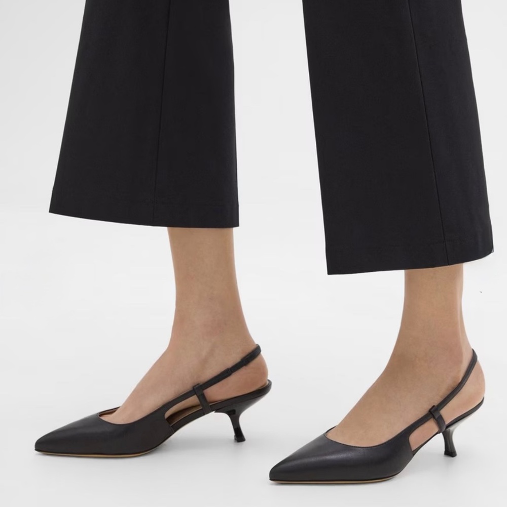 Women’s Theory Micro Slingback Pump~Leather~Black~New - Picture 8 of 11
